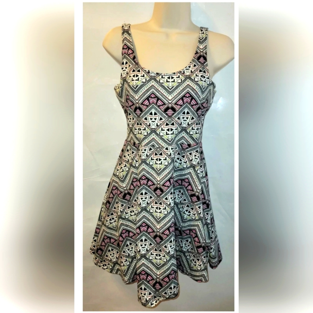 Victora's Secret PINK Tribal Print Skater Tank Mini Dress Size M